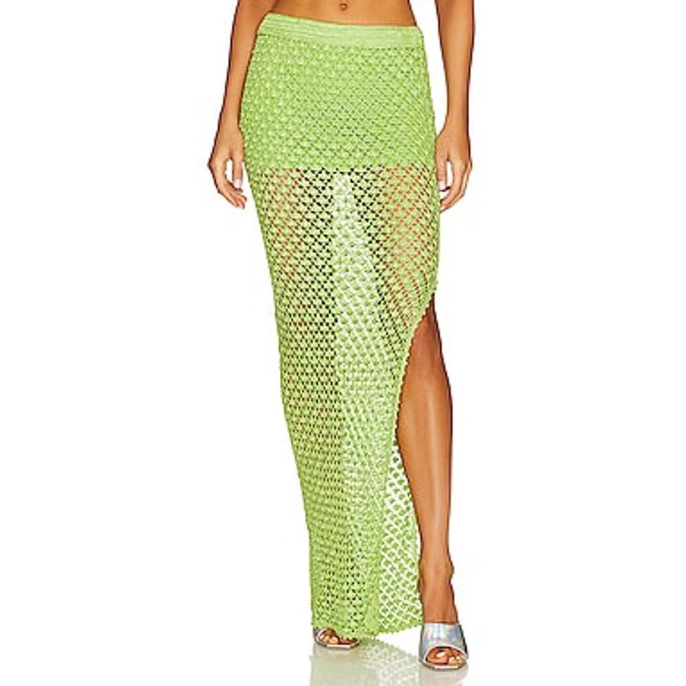 Ser.O.Ya 'Sandy' Green Crochet Skirt Size M